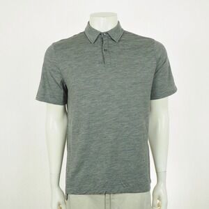 Quince Extra Fine Australian Merino Wool Polo Shirt Mens Large Heather Gray Golf